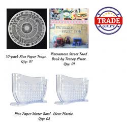 5rice paper roll tradie set Three- Clear Water Bowl - Book Tracey Lister                                                                                                       